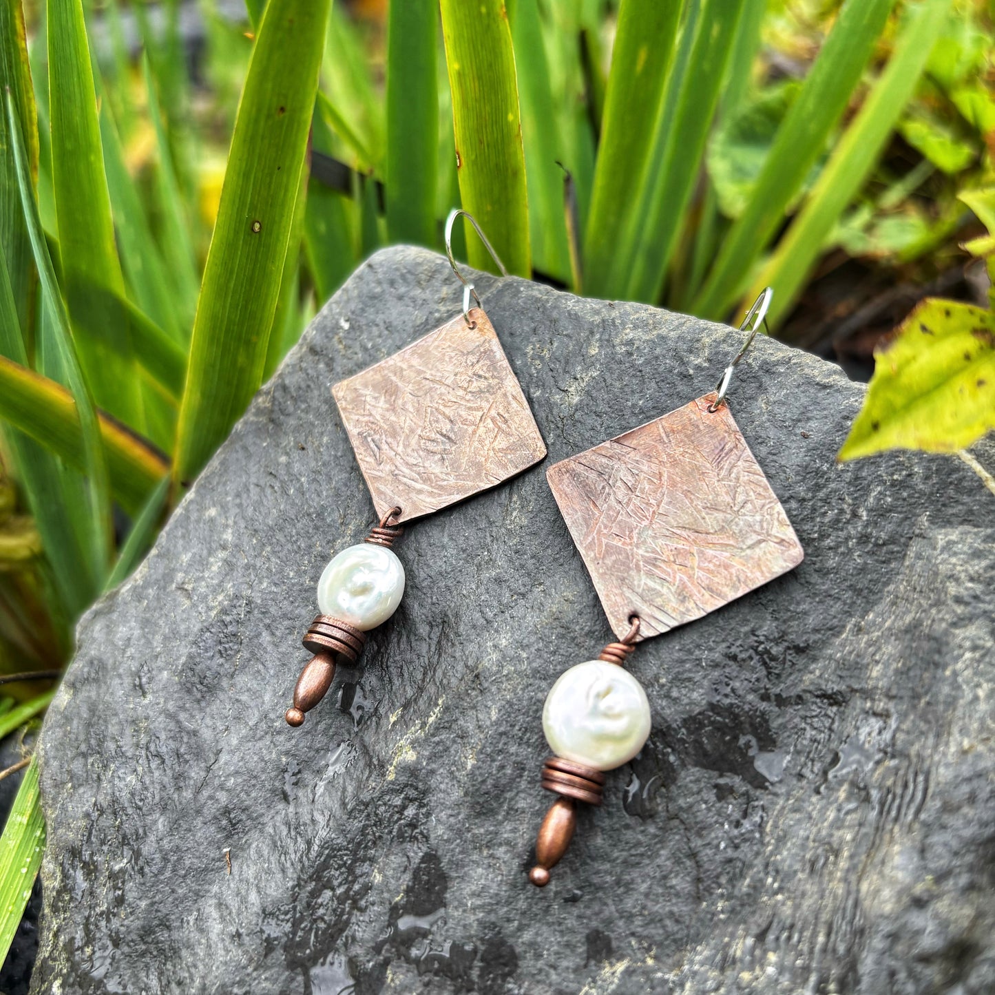 Rustic Pearl Earrings