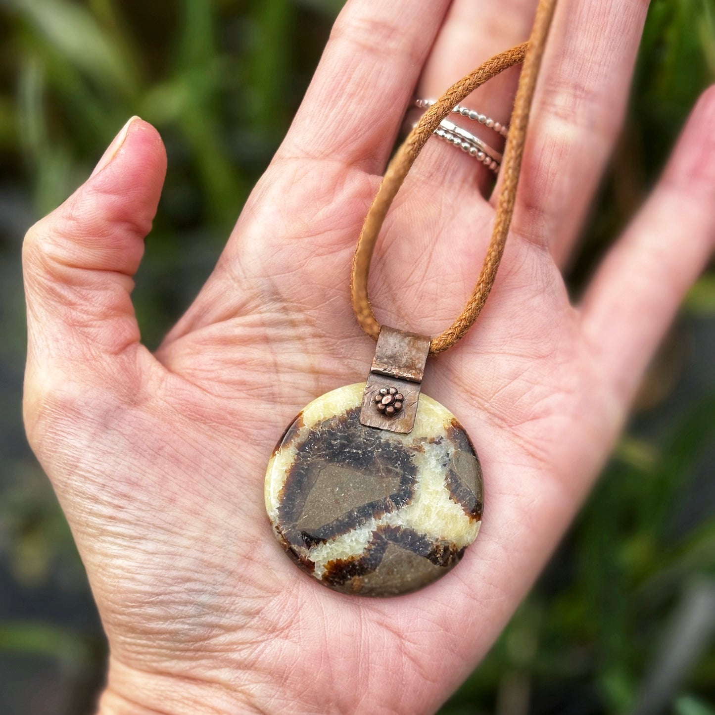 Rustic Dragon Stone Necklace