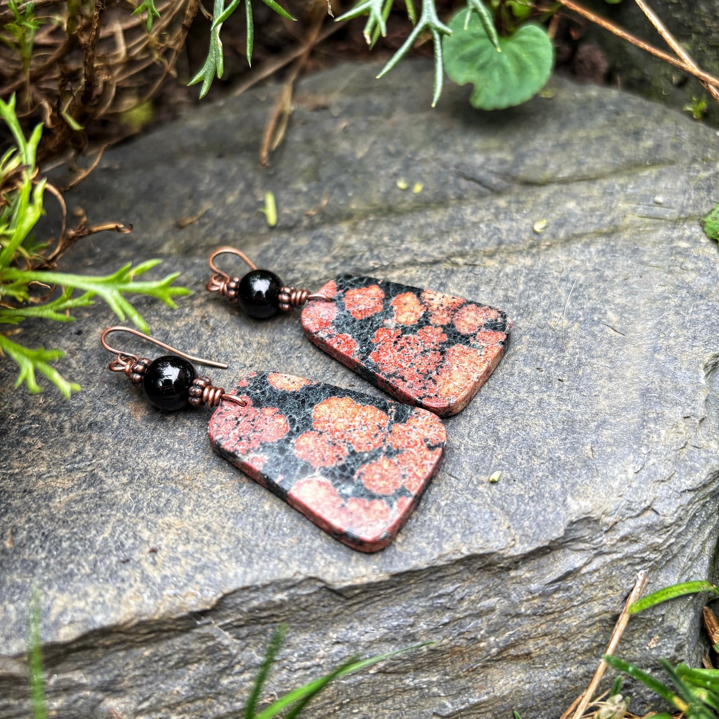 Firework Obsidian Earrings