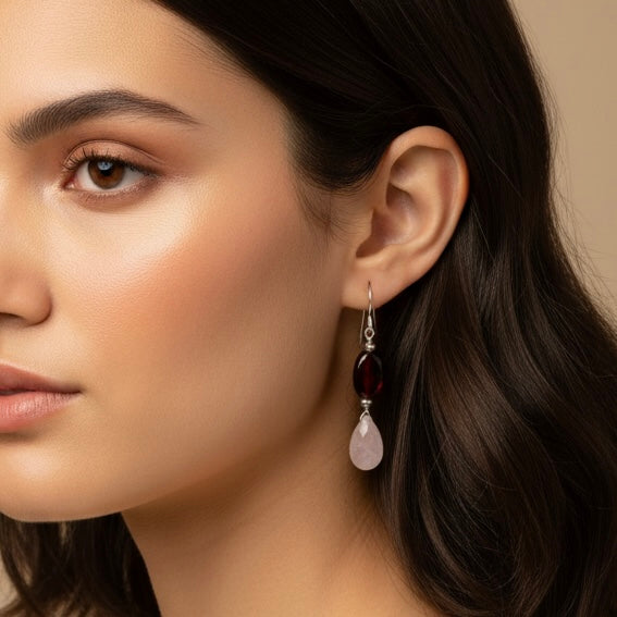 Rosy Garnet Earrings