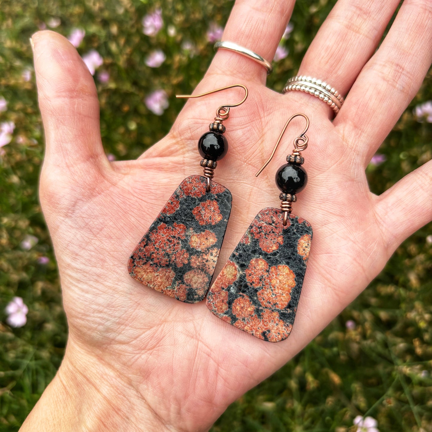 Firework Obsidian Earrings