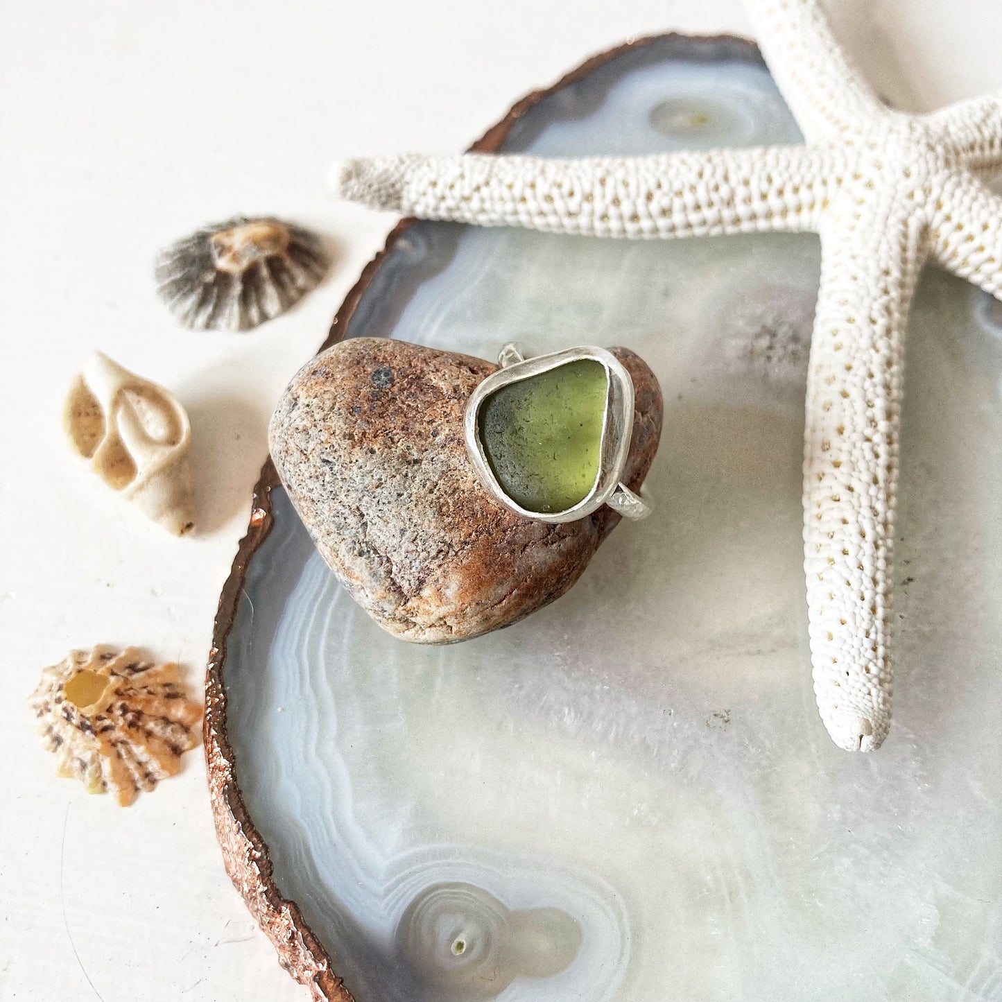 Adella Sea Glass Ring