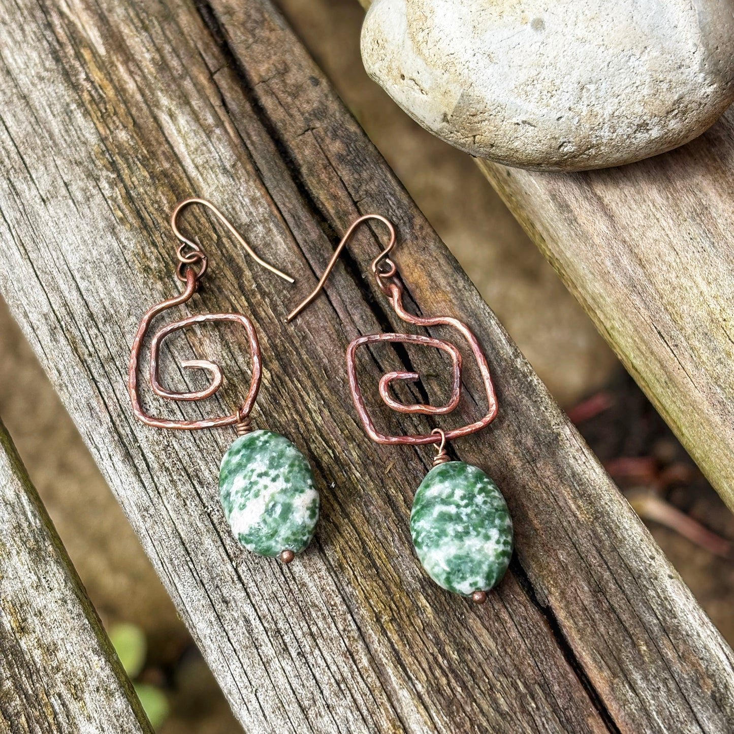 Tree Agate Dangle Earrings