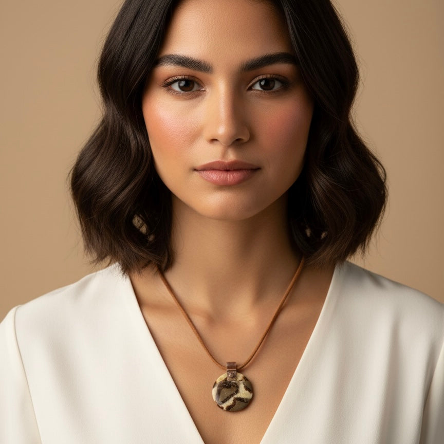 Rustic Dragon Stone Necklace