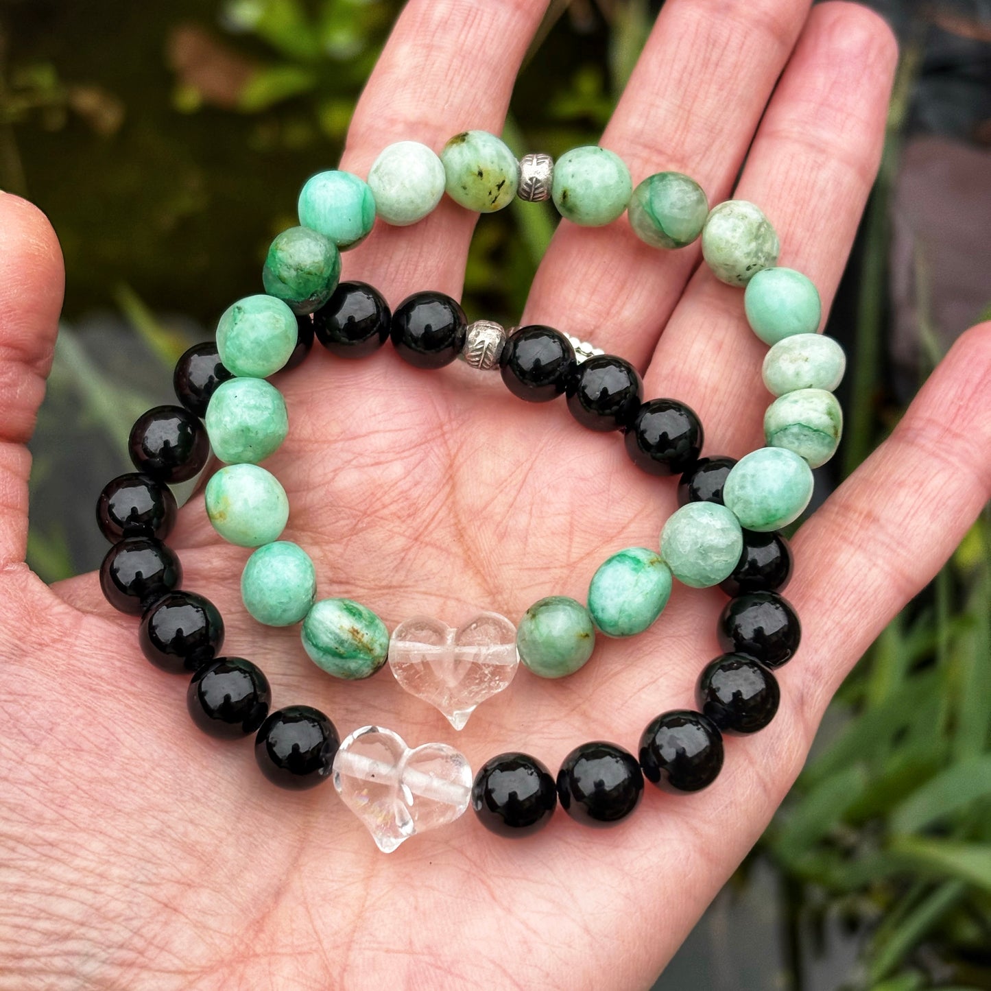 Quartz Crystal Heart Bracelets