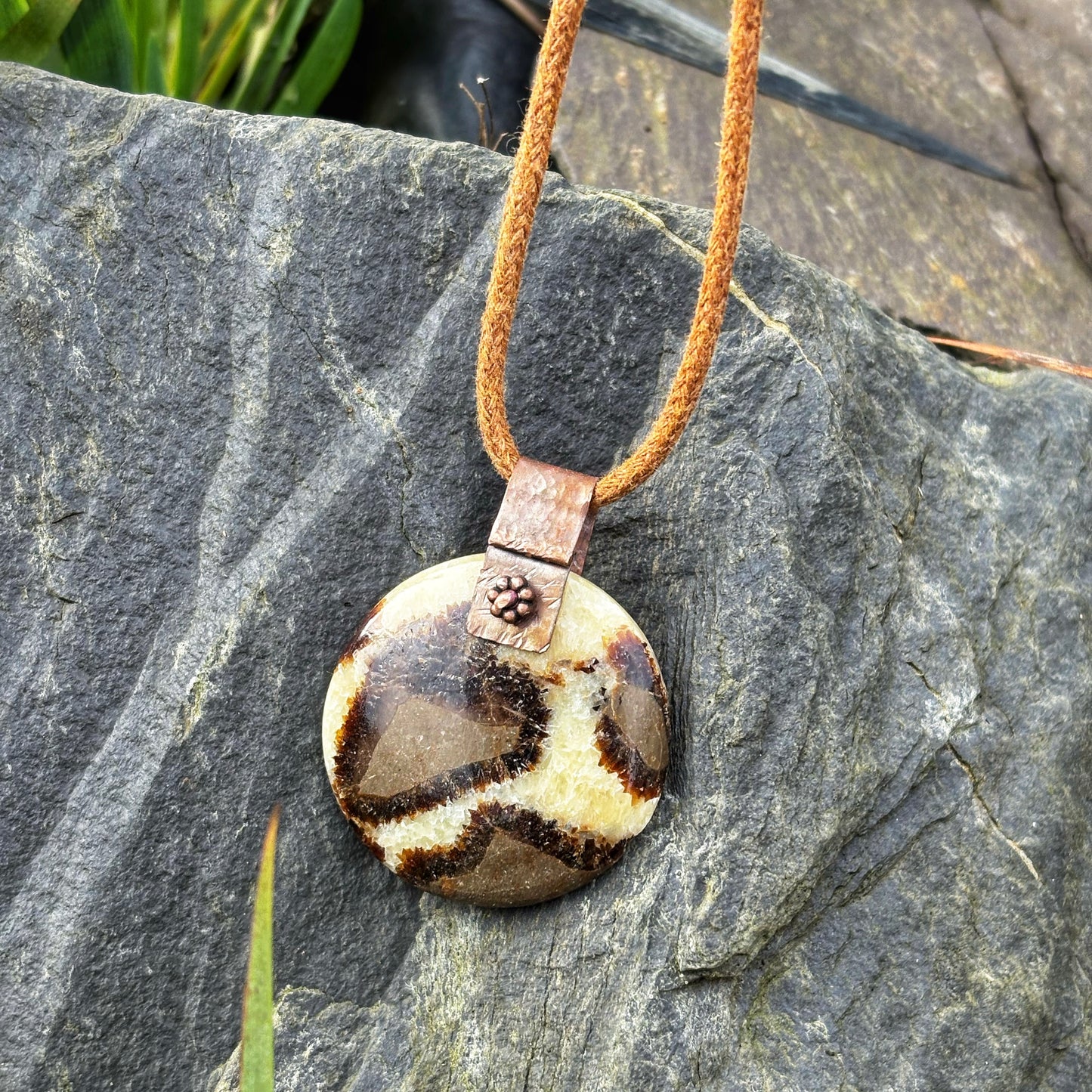 Rustic Dragon Stone Necklace