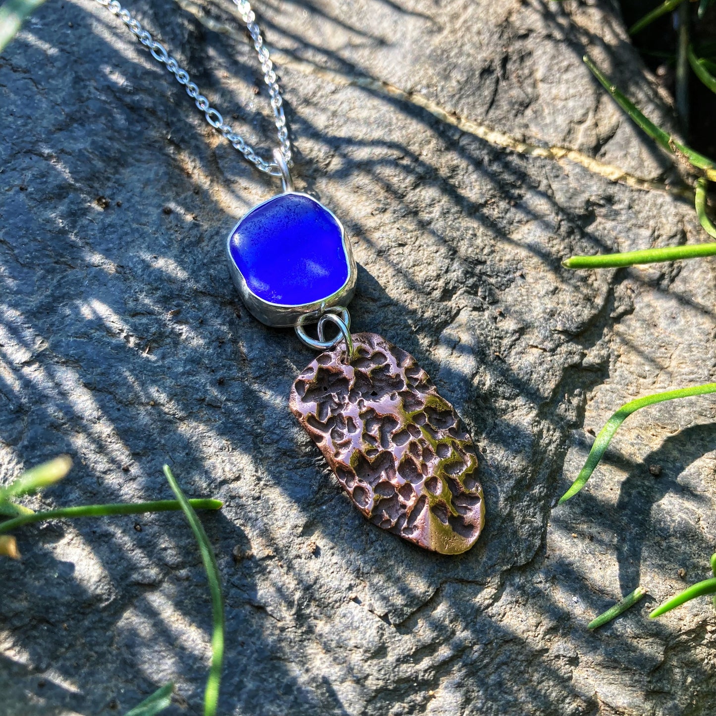 Beach Stone Sea Glass Necklace
