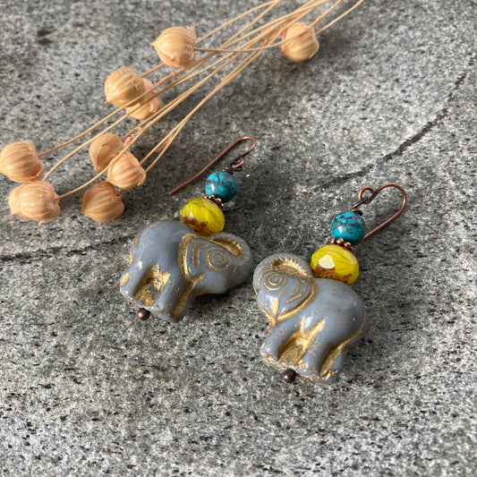 Boho Elephant Earrings