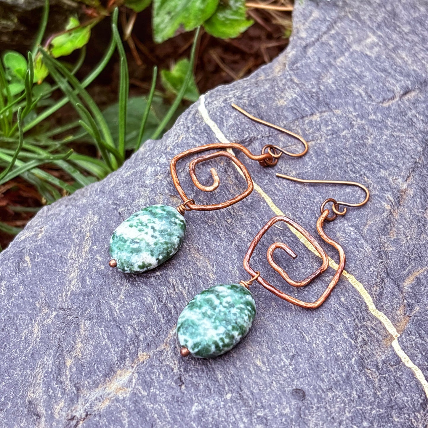 Tree Agate Dangle Earrings