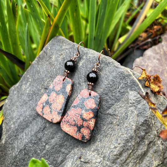 Firework Obsidian Earrings