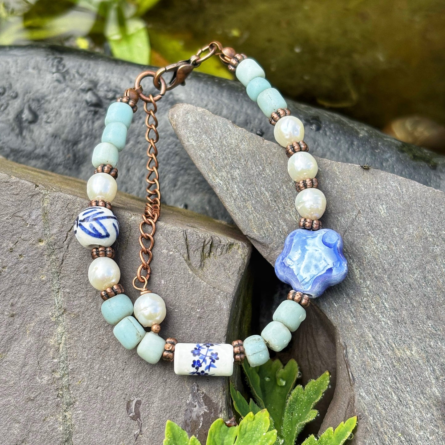 Blue Floral Bracelet