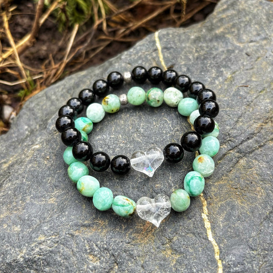 Quartz Crystal Heart Bracelets