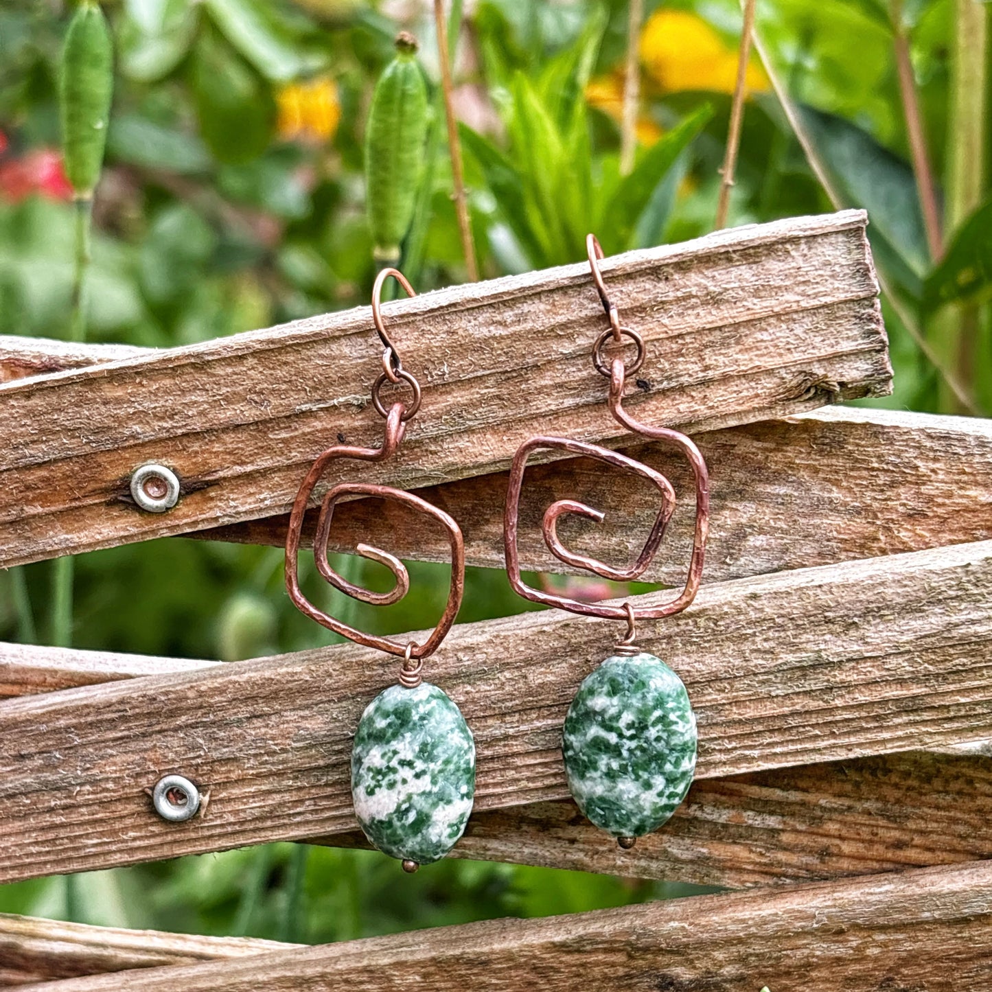 Tree Agate Dangle Earrings