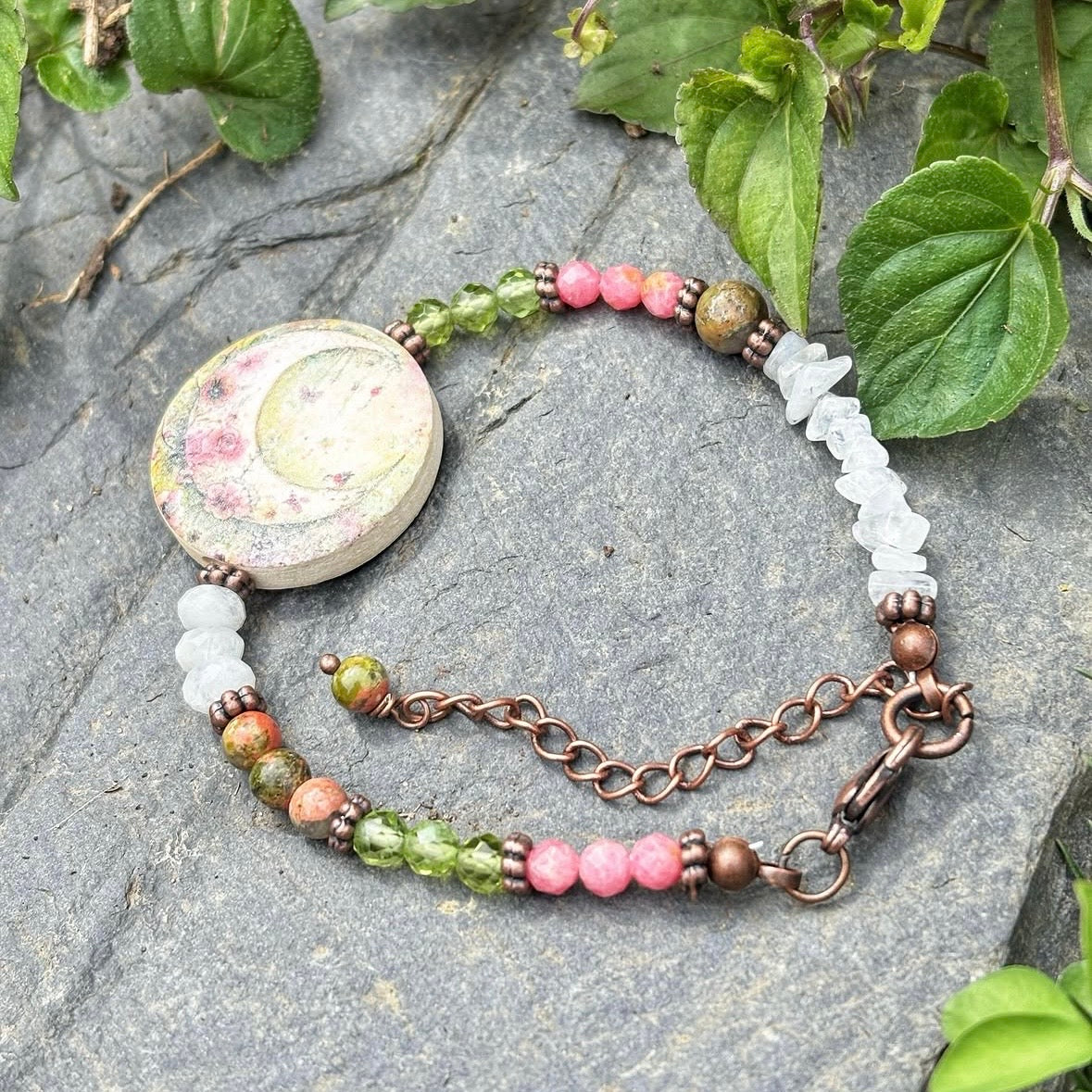 Moonstone Flower Moon Bracelet