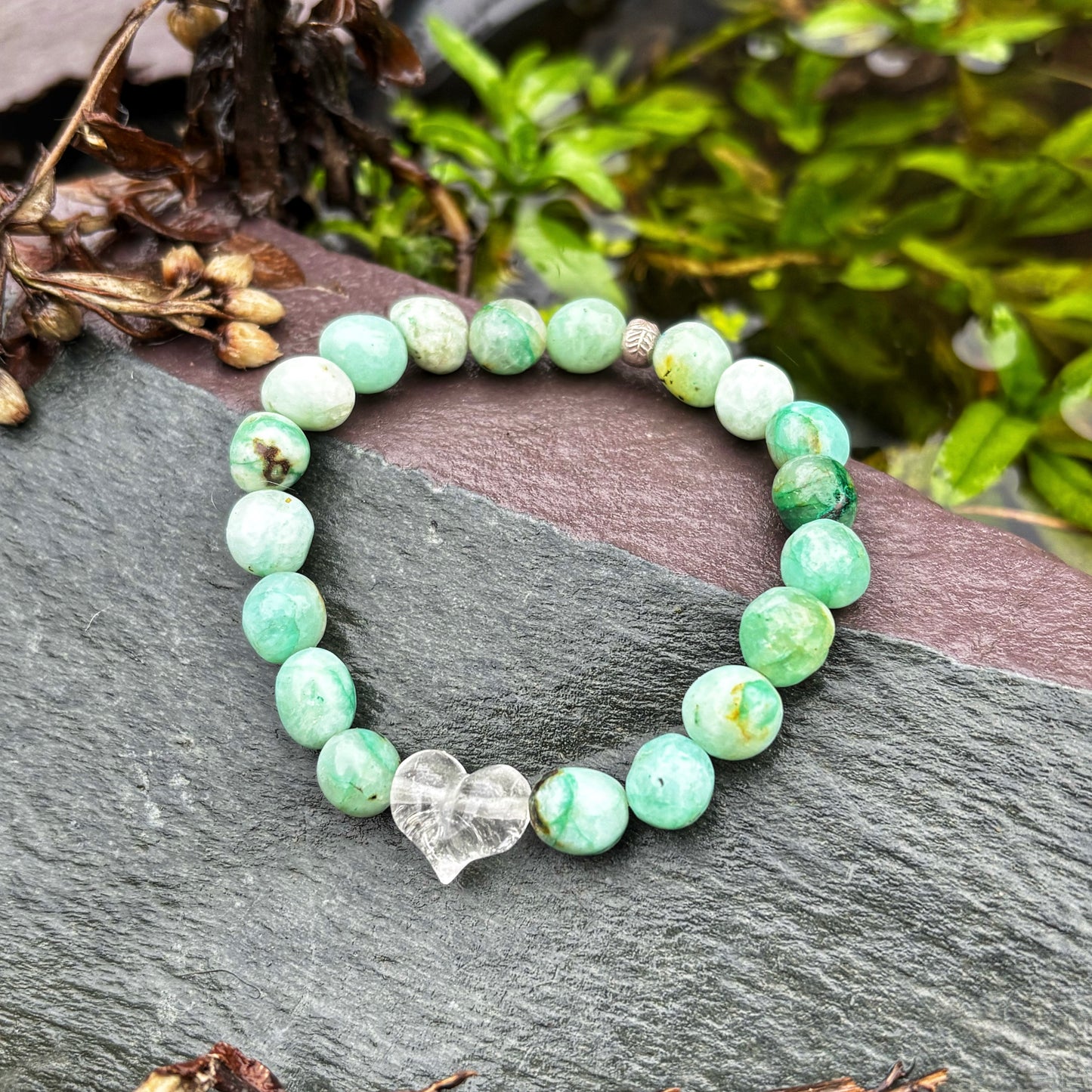 Quartz Crystal Heart Bracelets