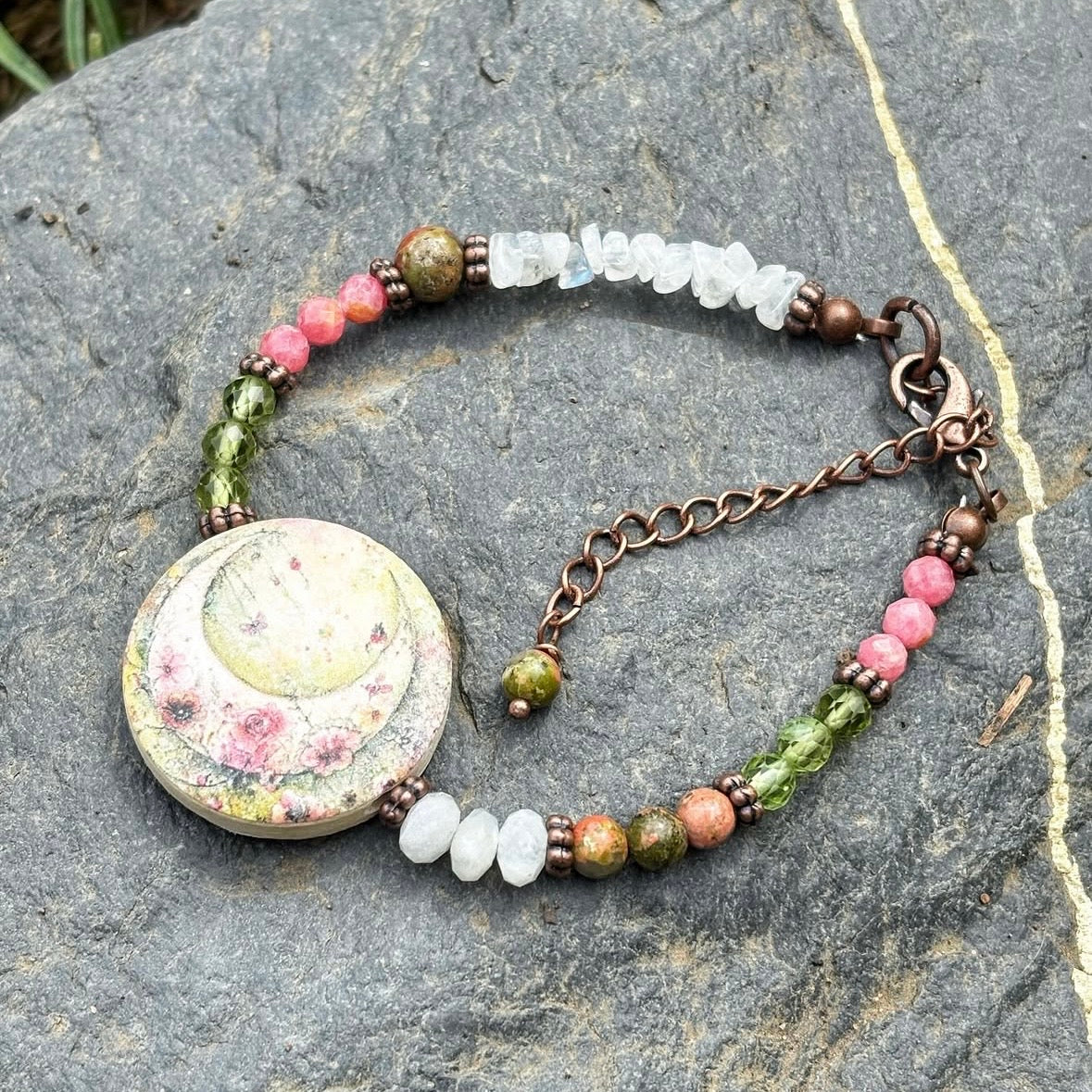 Moonstone Flower Moon Bracelet