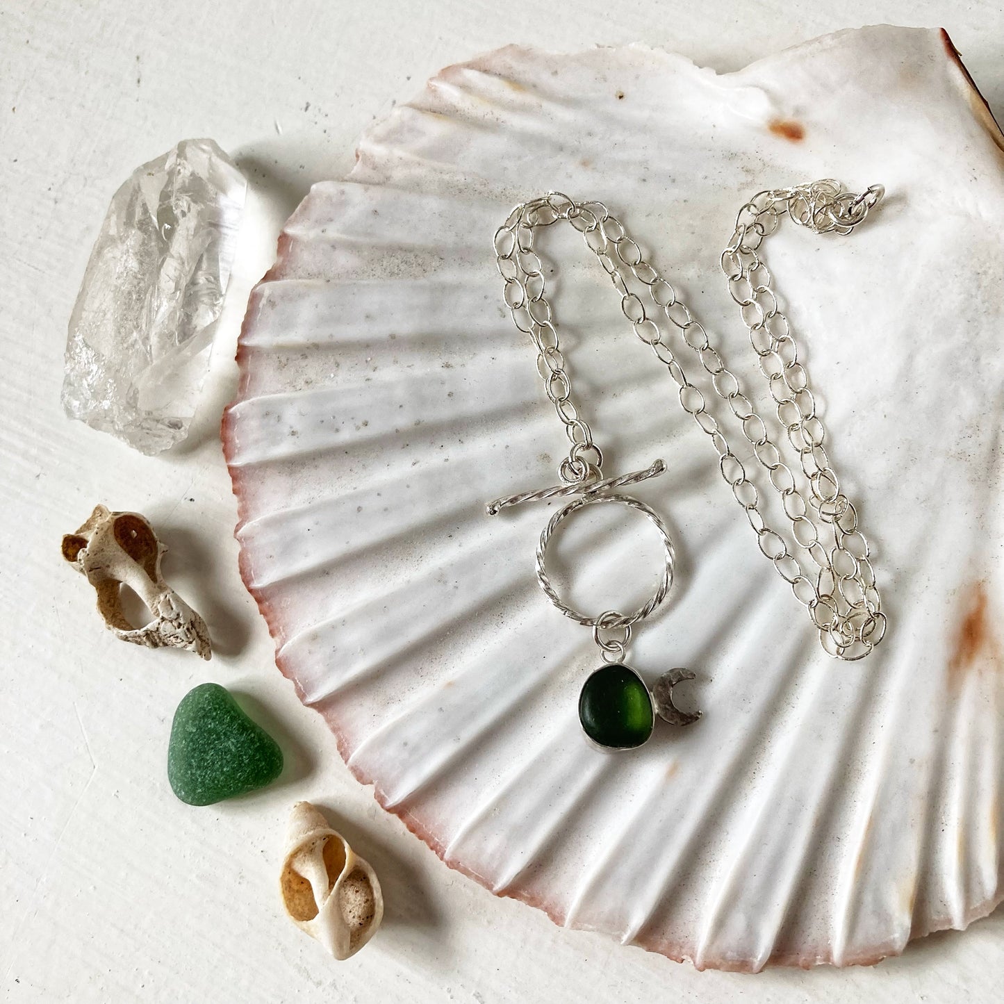Moonlit Forest Sea Glass Necklace
