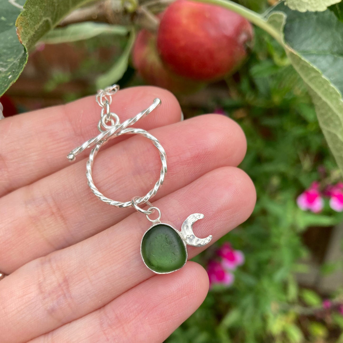 Moonlit Forest Sea Glass Necklace