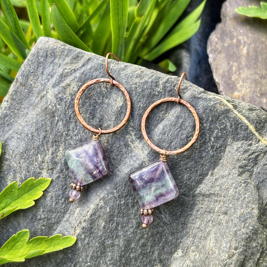 Rustic Fluorite Earrings