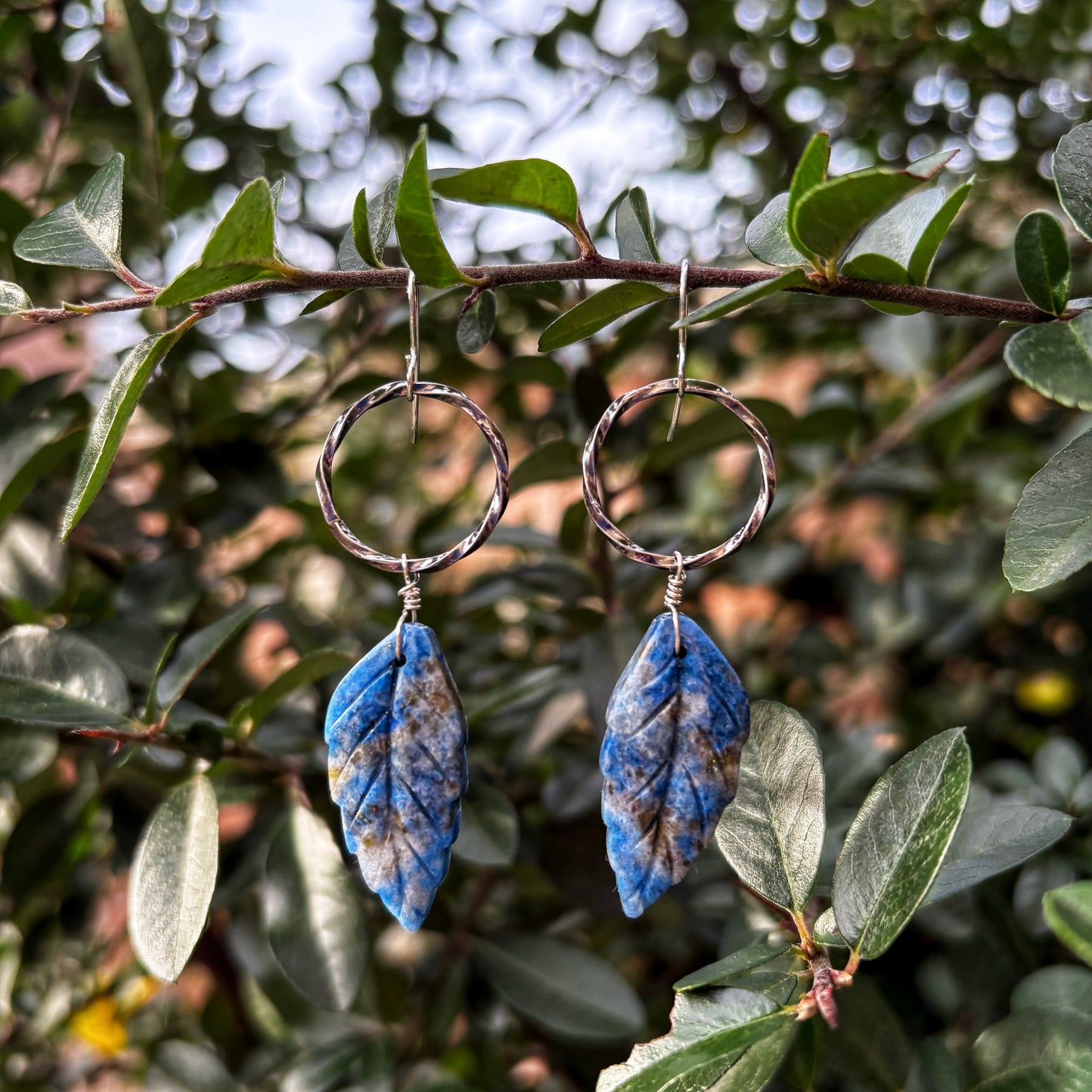 Lapis Leaf Earrings