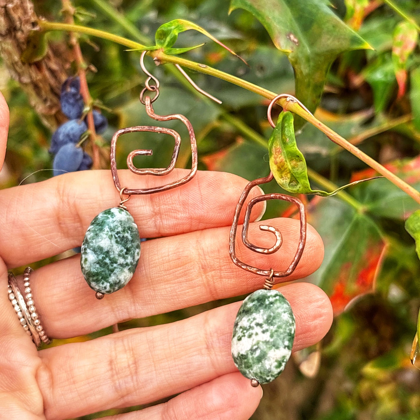 Tree Agate Dangle Earrings