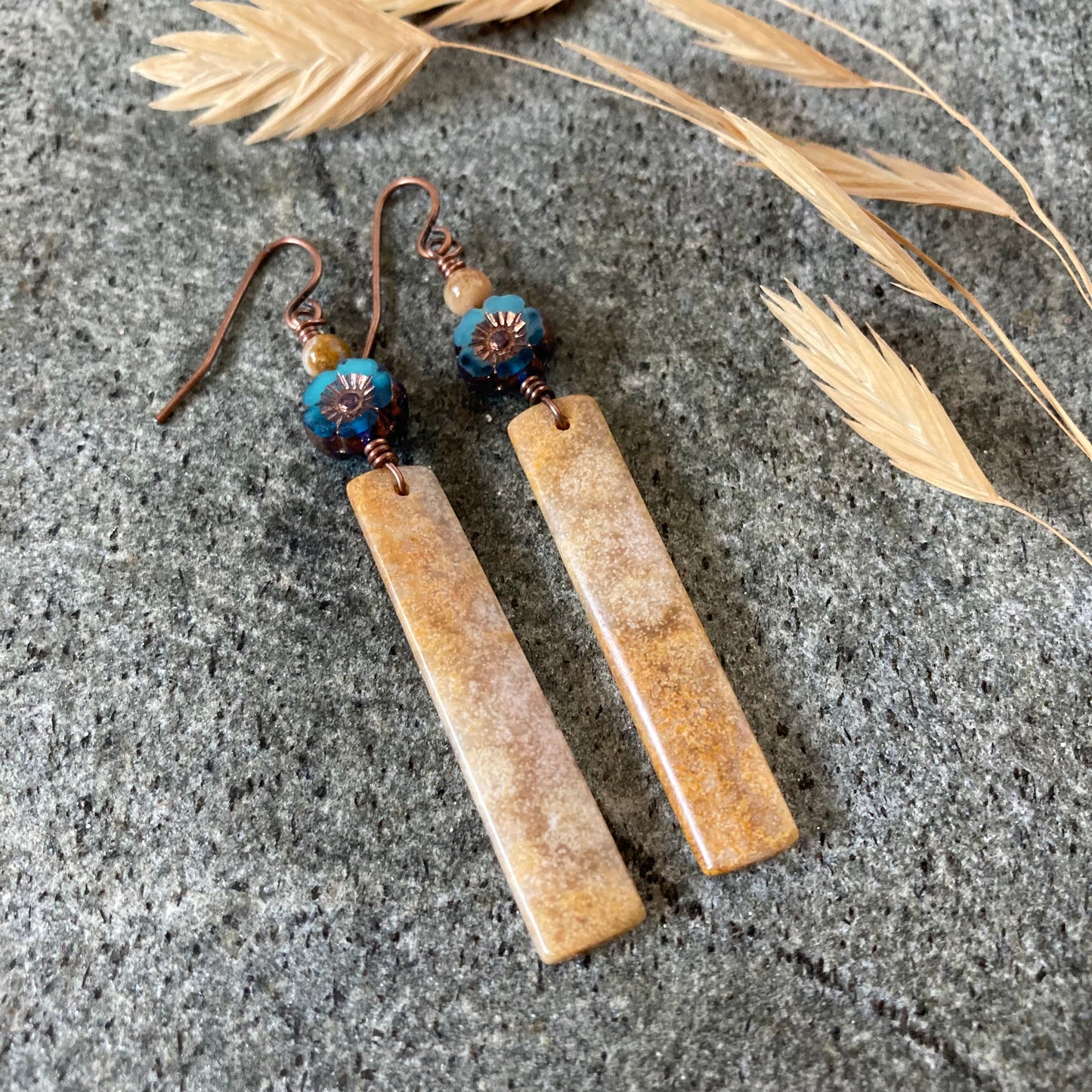 Flowering Fossil Coral Earrings