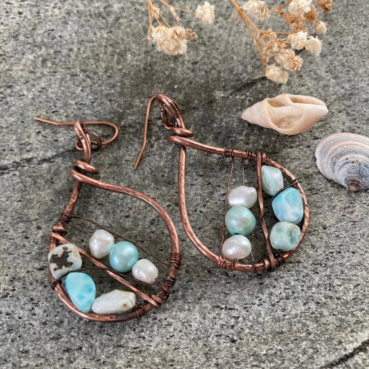 Jewels of the Ocean Larimar Earrings