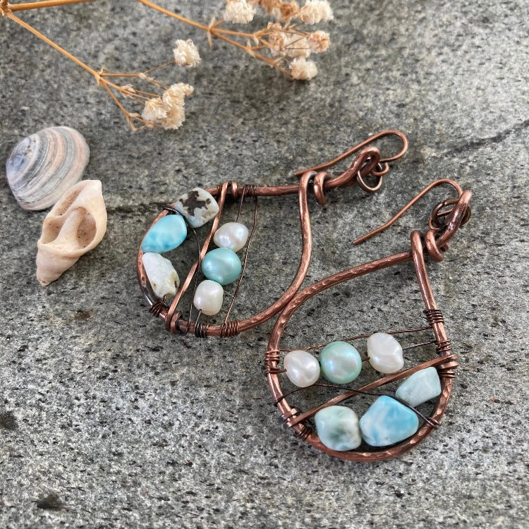 Jewels of the Ocean Larimar Earrings