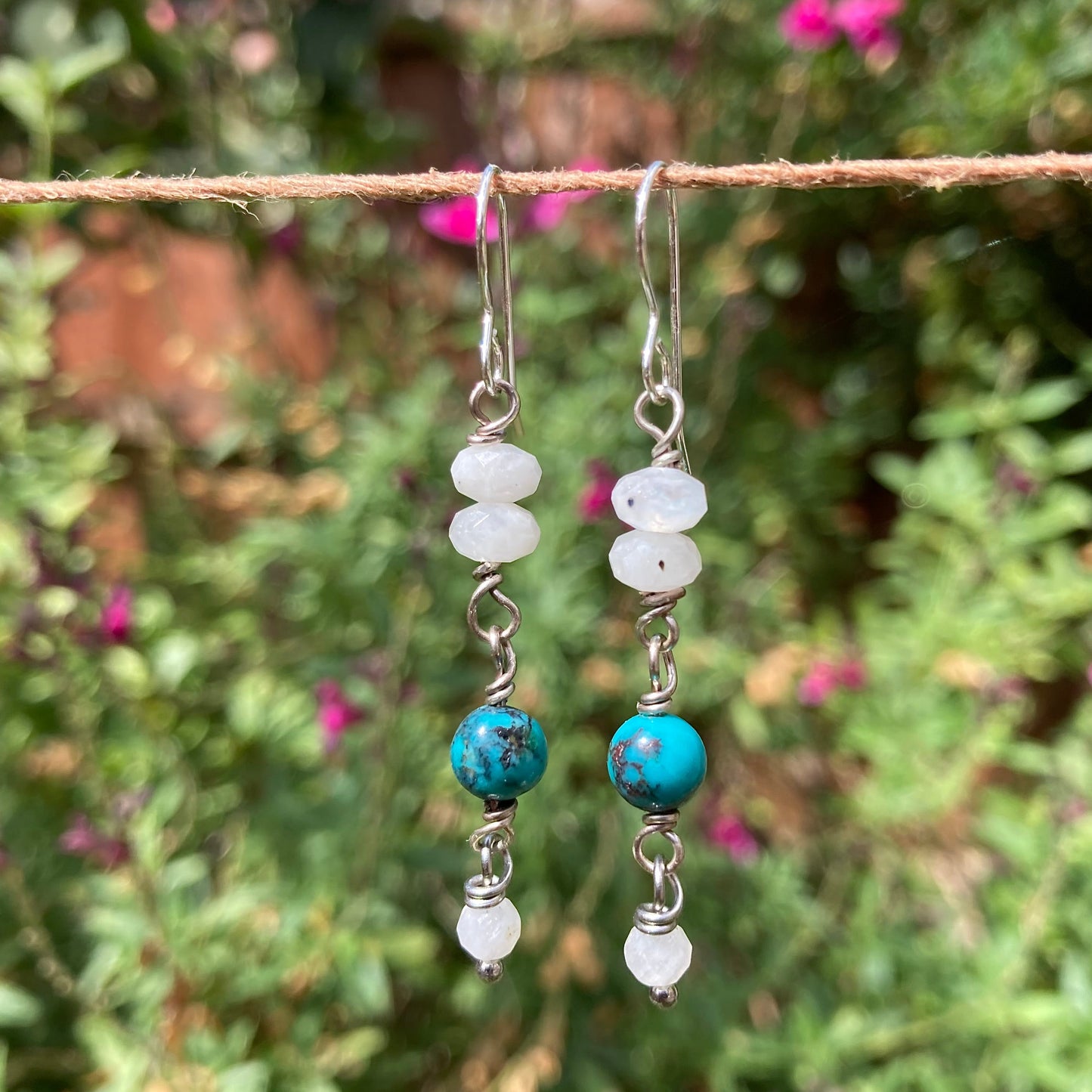 Turquoise Moonstone Earrings