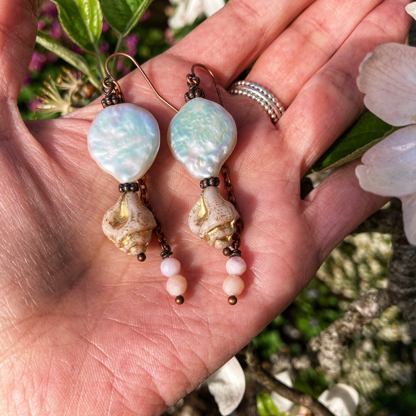 Opal Pearl Shell Earrings