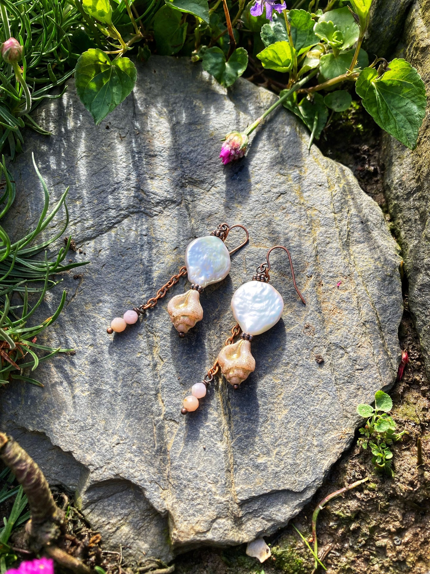 Opal Pearl Shell Earrings