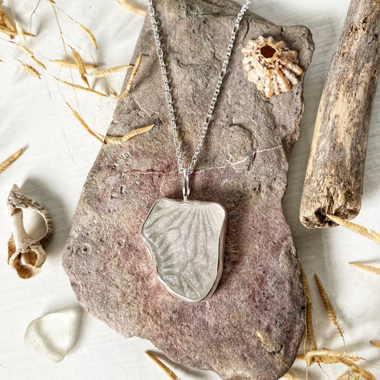 Patterned Sea Glass Necklace