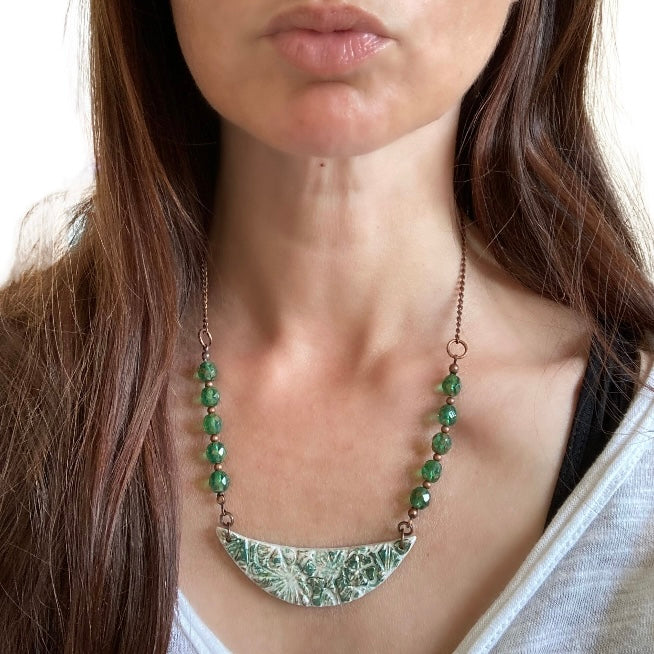 Rustic Flowery Bib Necklace