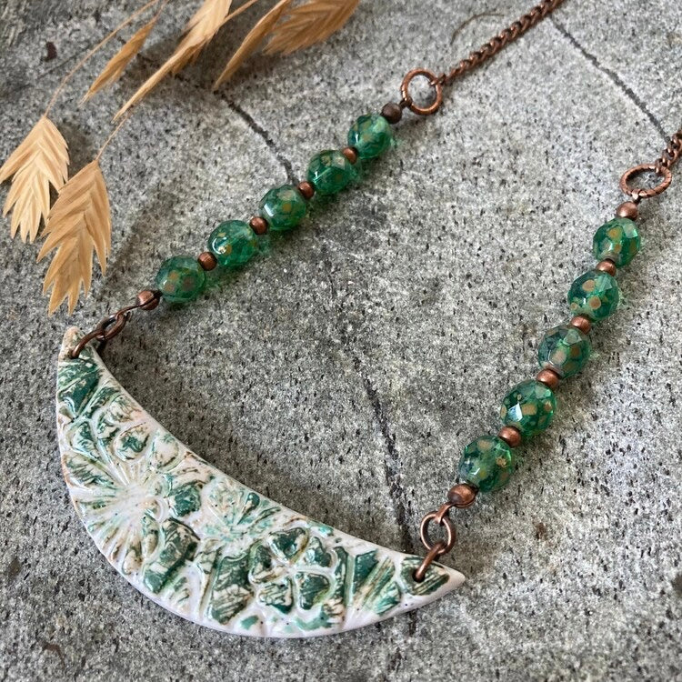 Rustic Flowery Bib Necklace