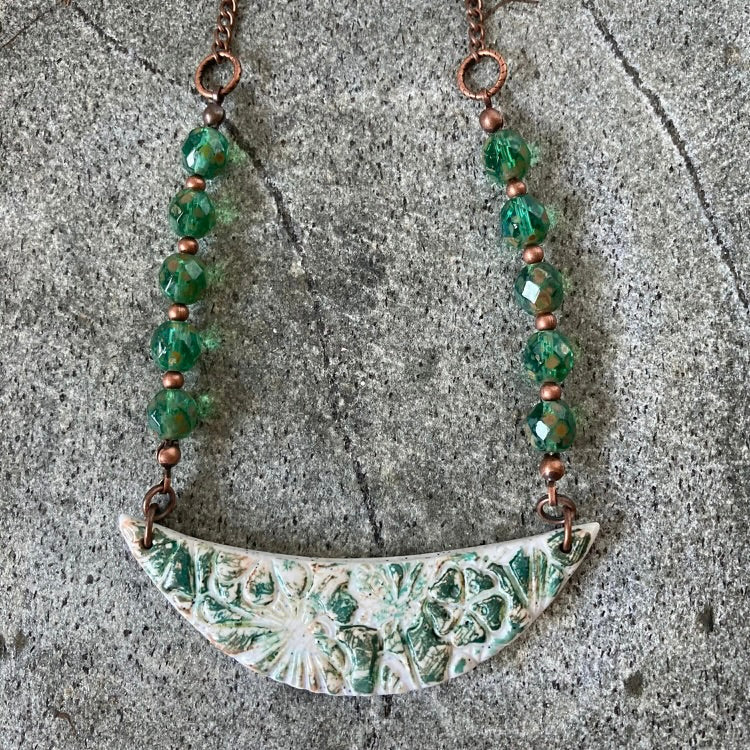 Rustic Flowery Bib Necklace