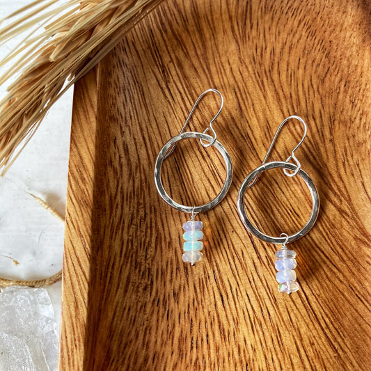 Sterling Silver Opal Earrings