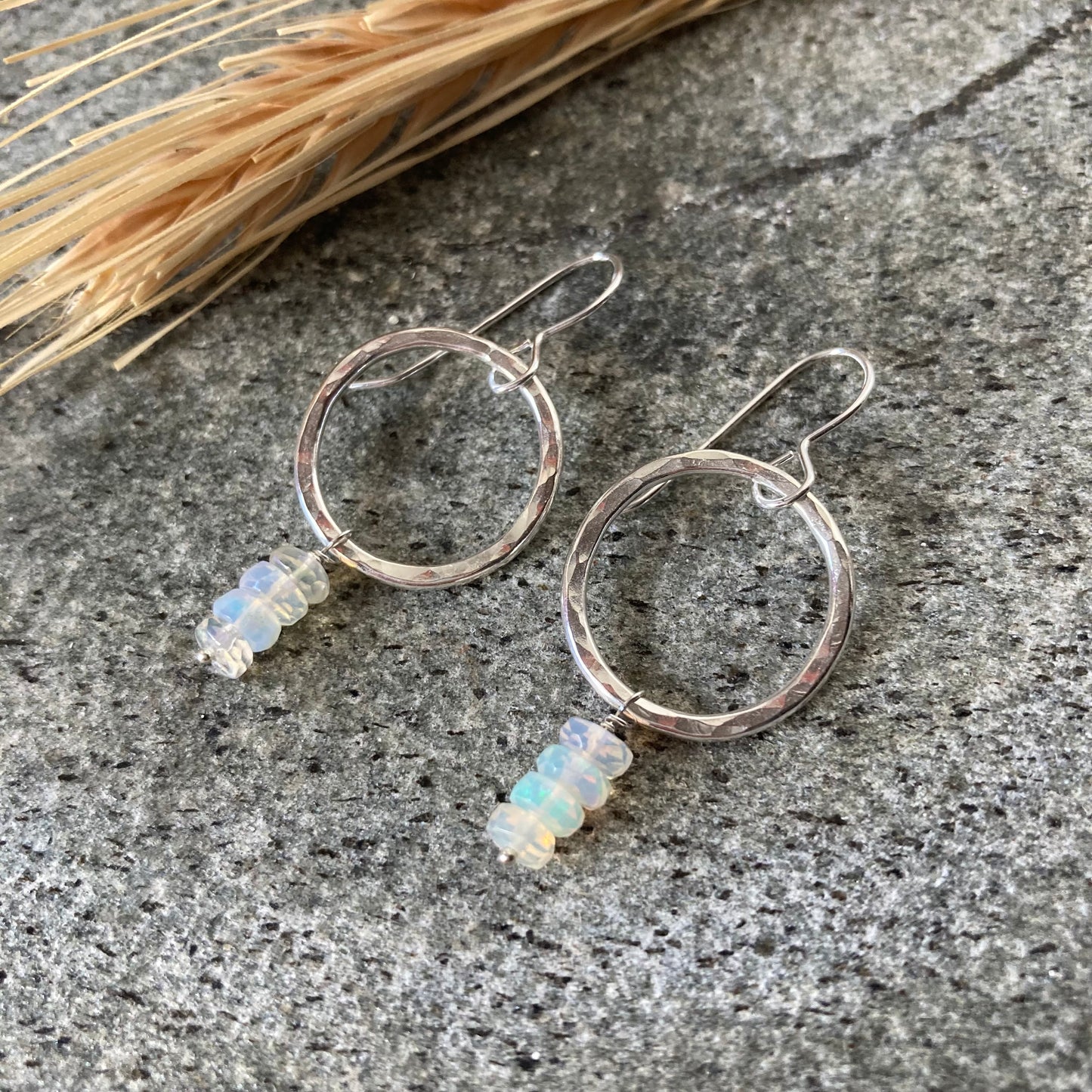 Sterling Silver Opal Earrings