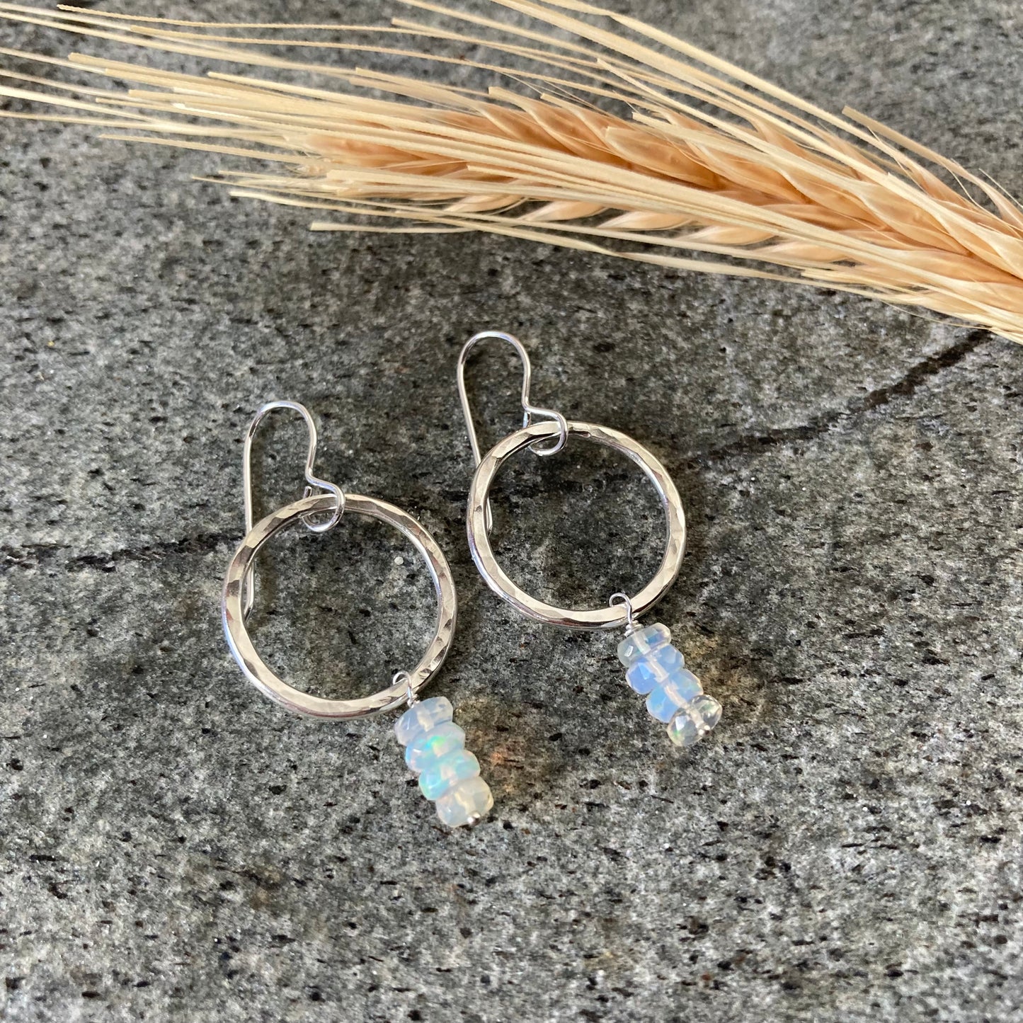 Sterling Silver Opal Earrings