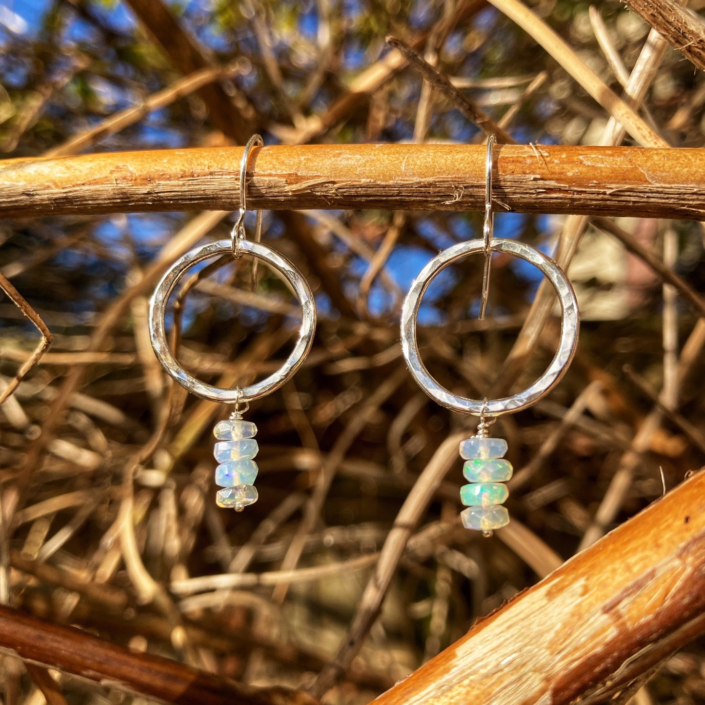 Sterling Silver Opal Earrings