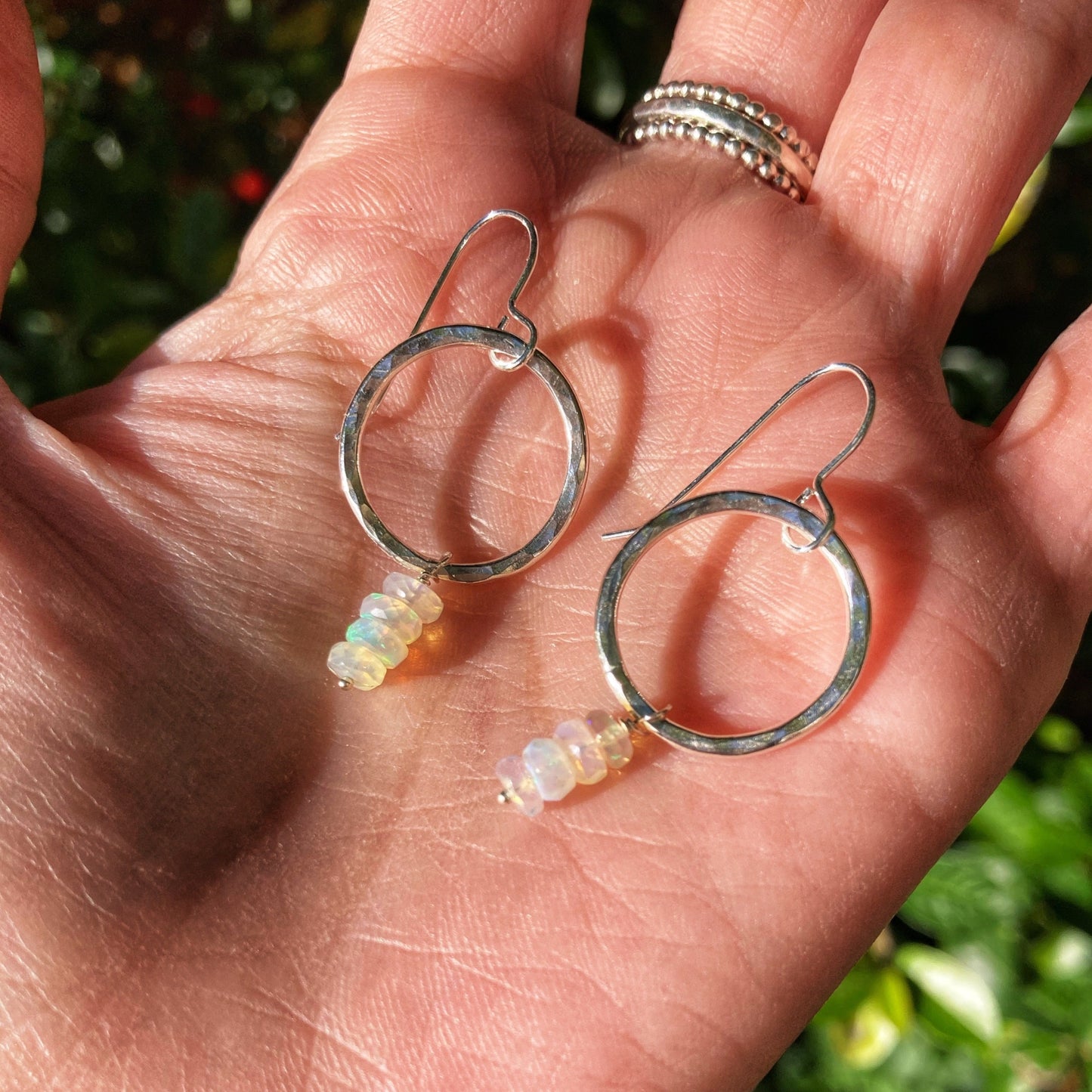 Sterling Silver Opal Earrings
