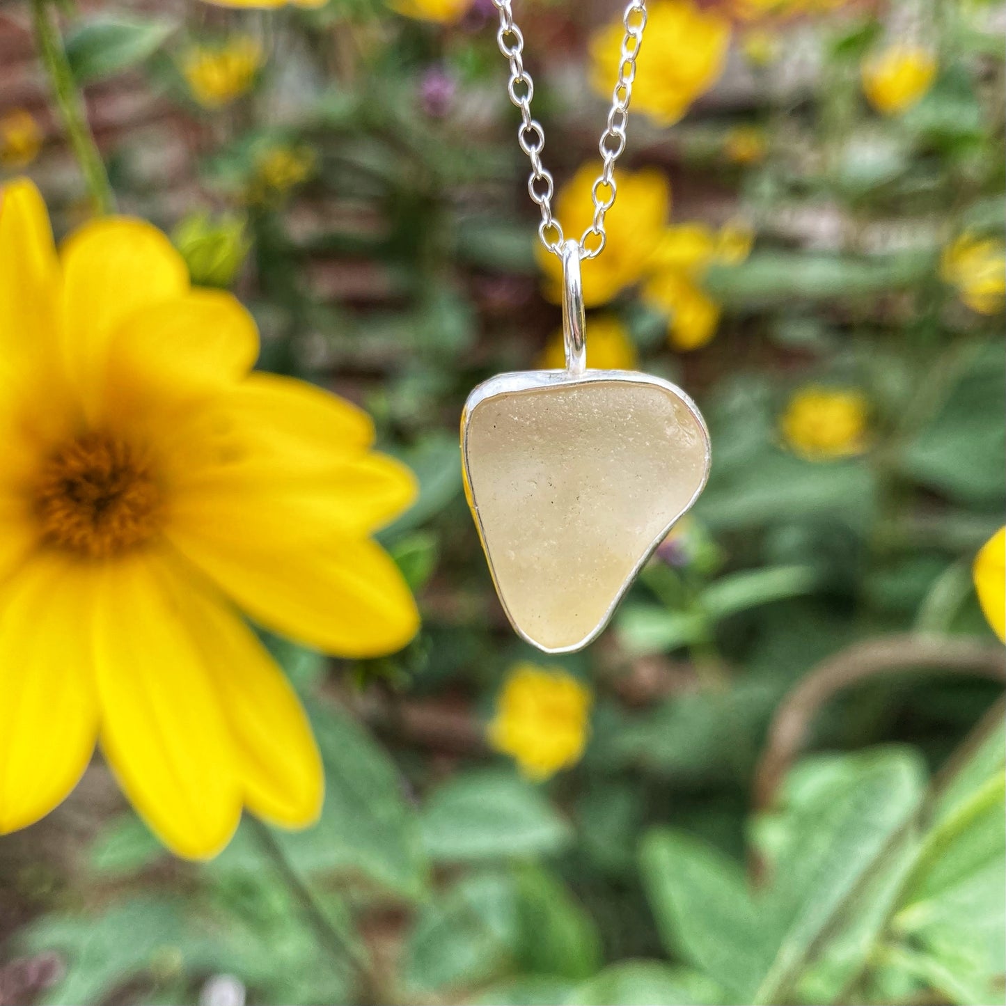 Yellow Sea Glass Necklace