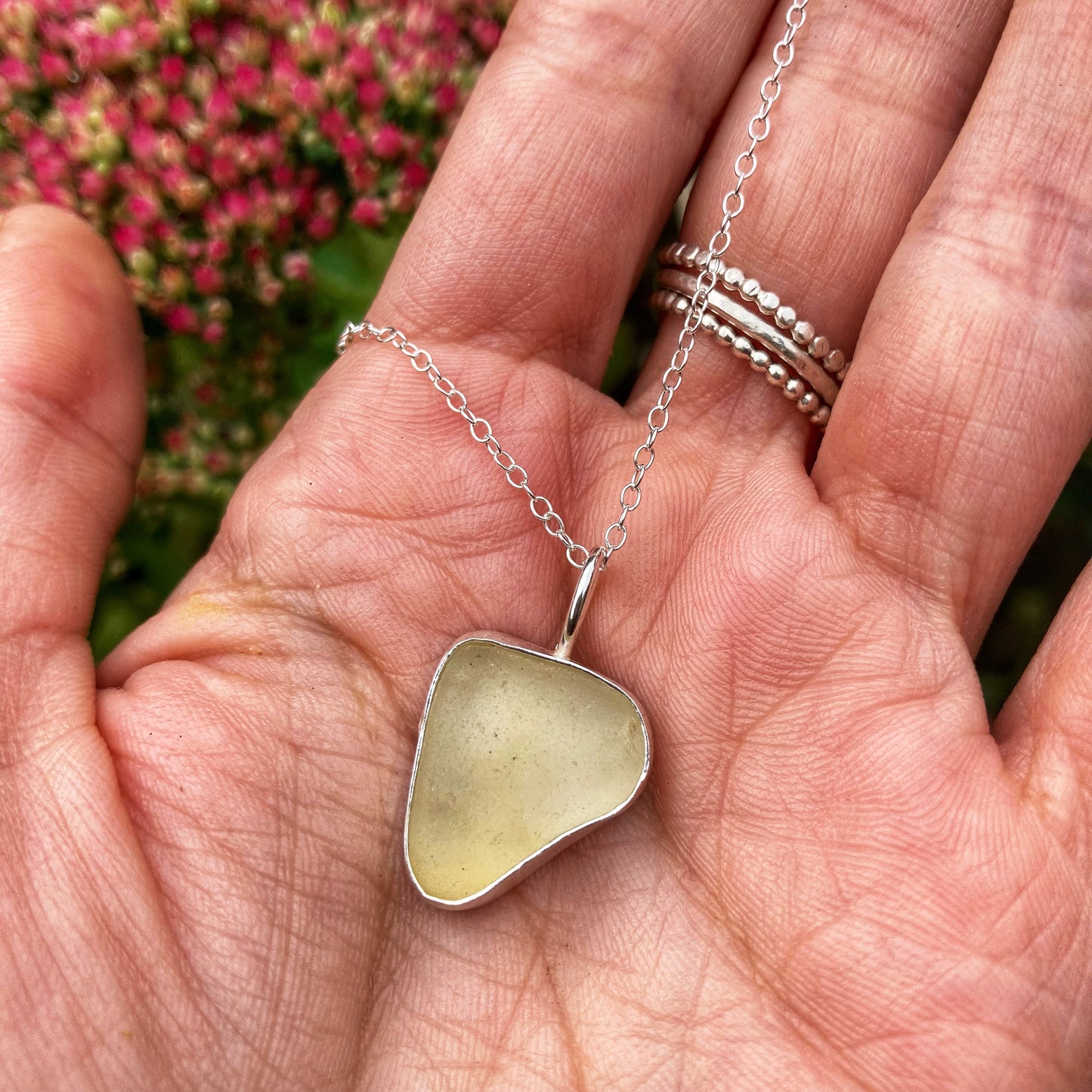 Yellow Sea Glass Necklace